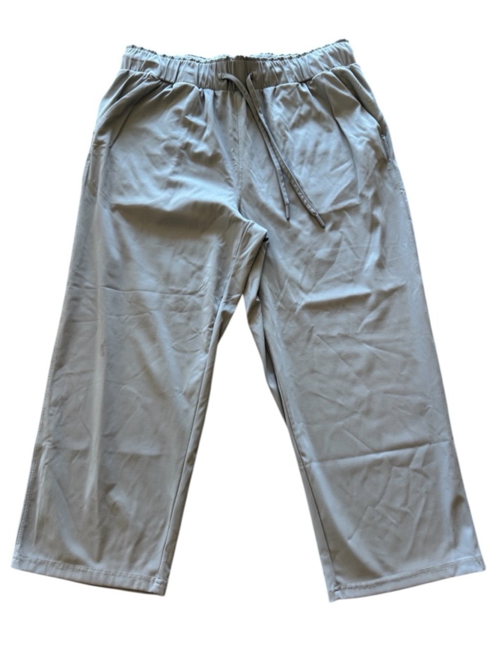 32 Degrees Cool Women's Relaxed Drawstring Cropped Sweatpants Light Gray M